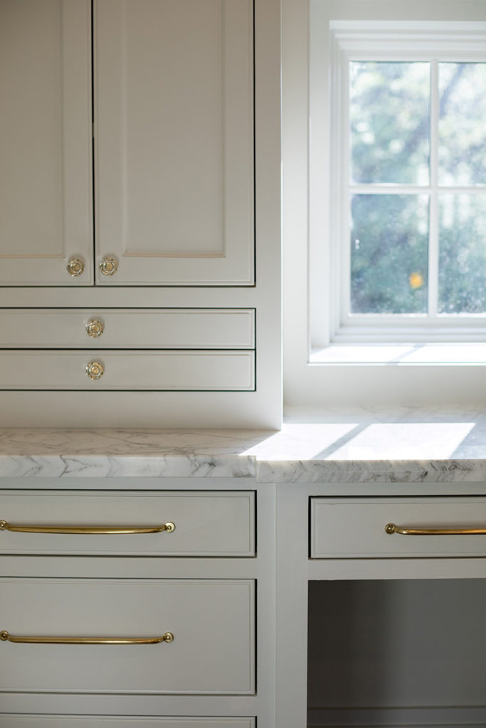 luxury master vanity, built-in cabinets