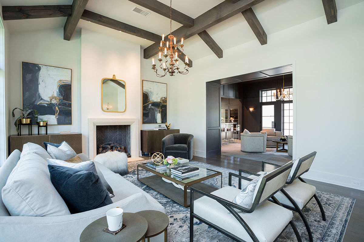 river oaks custom home, formal living room