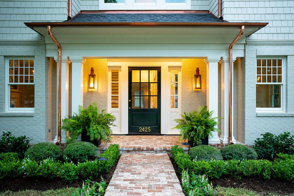 front intry with custom brick path