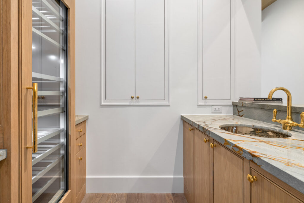 Custom Wet Bar with Quartzite Countertops