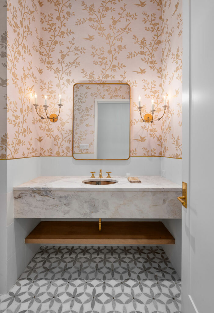 Powder Bathroom with Floating Vanity